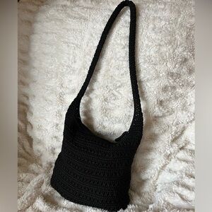 The Sak Black Crochet Hobo Bag